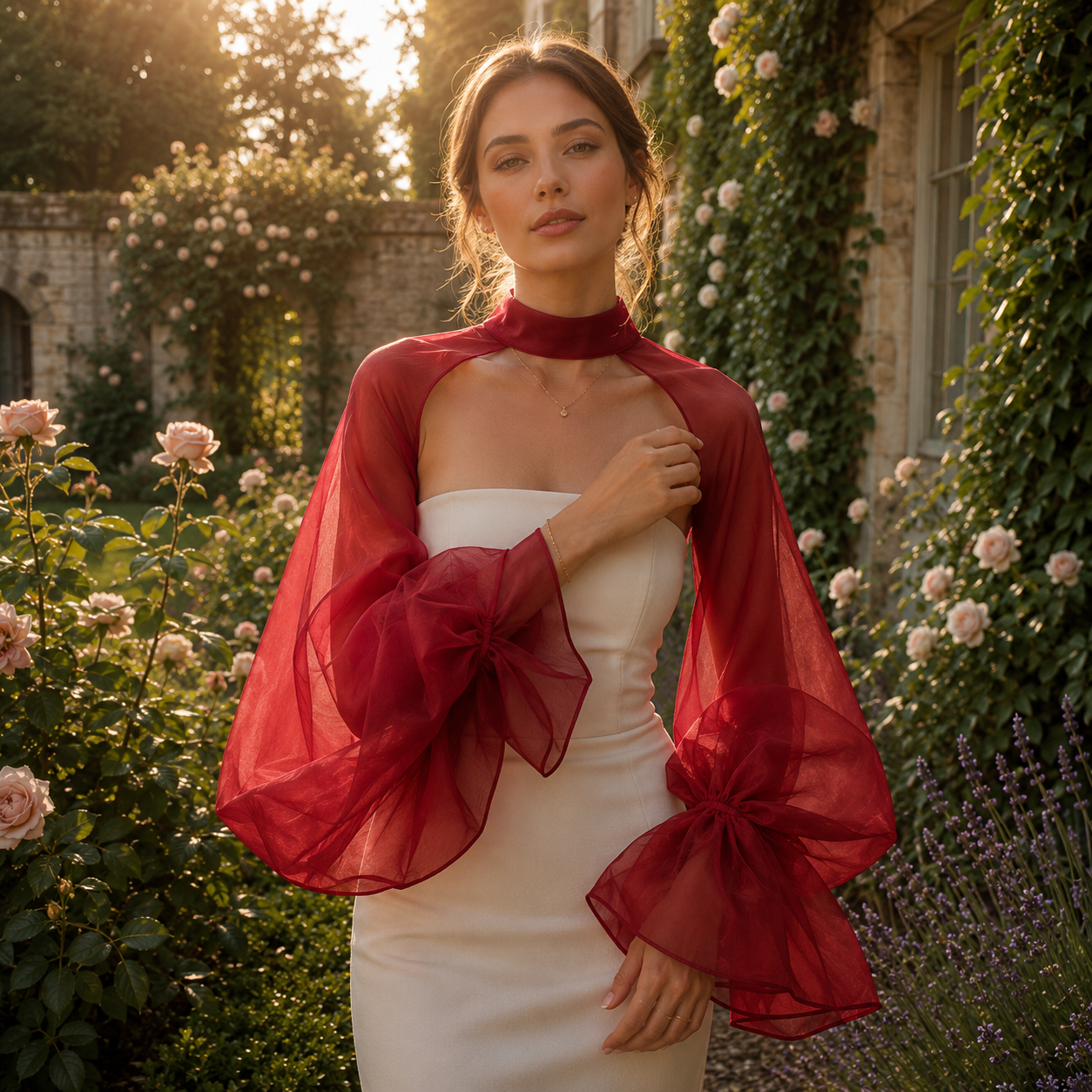 Manches de mariée élégantes et bouffantes, couvre-bras à volants, accessoires de fête