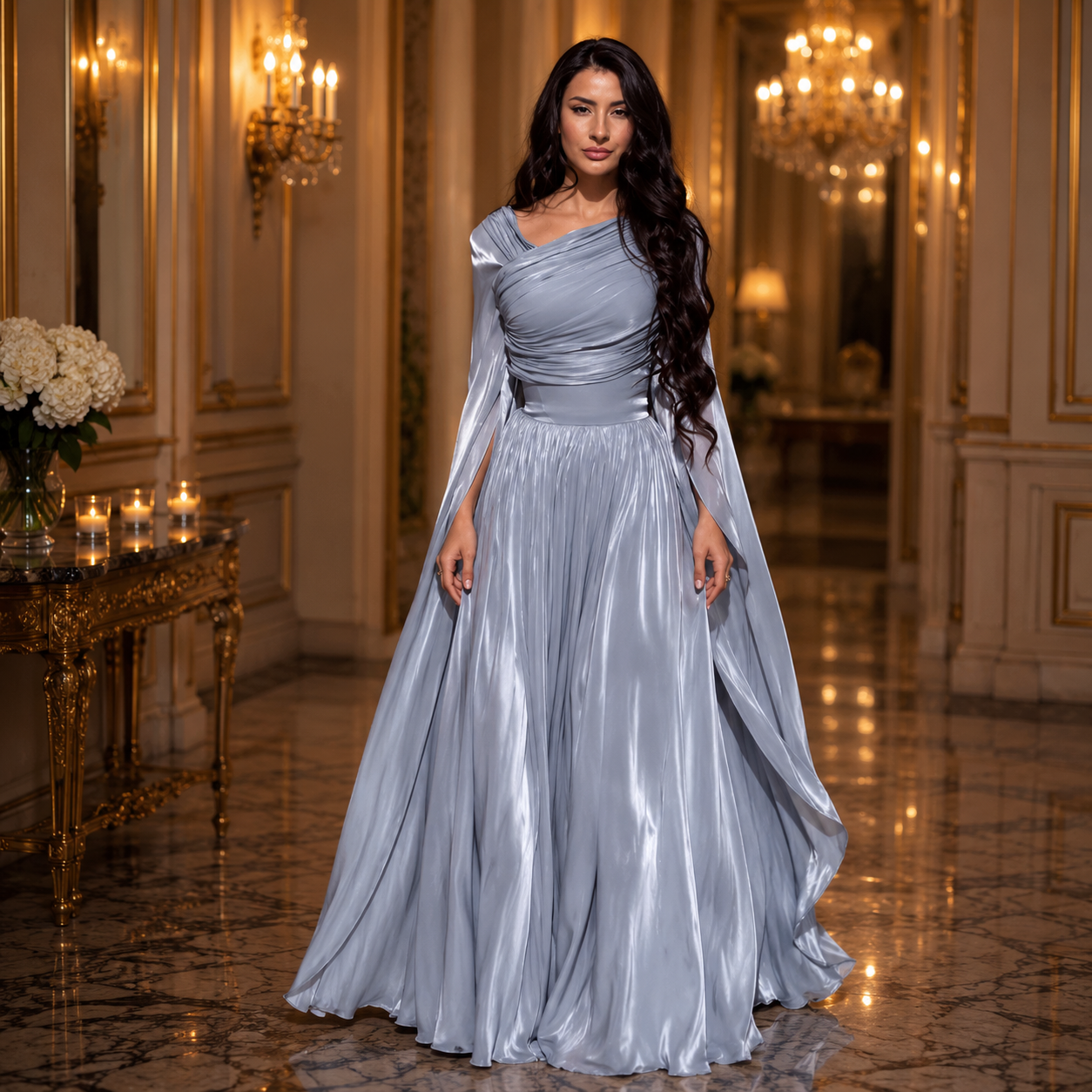 Robe de Mariée Bohème Élégante à Cape Intégrée