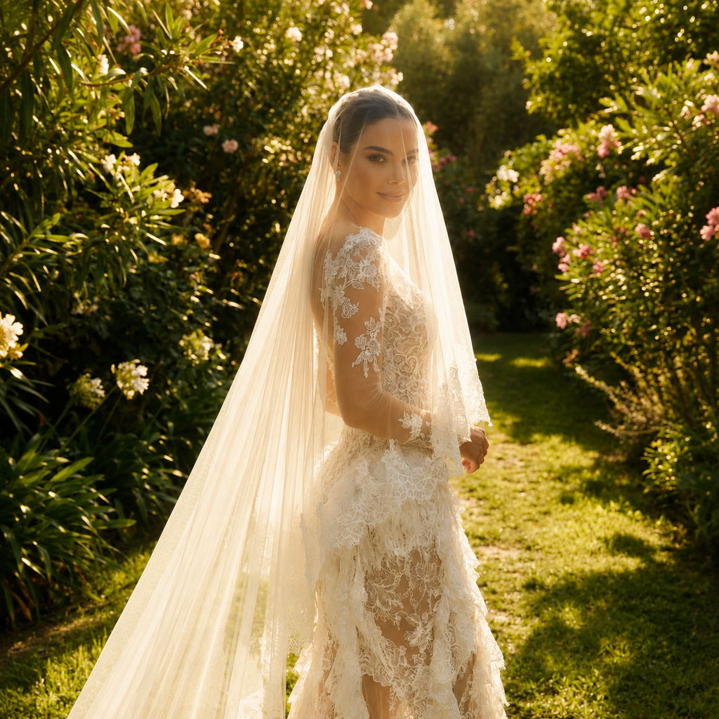 Bohème-Robe de Mariée Sirène Dentelle Luxe à Manches Longues