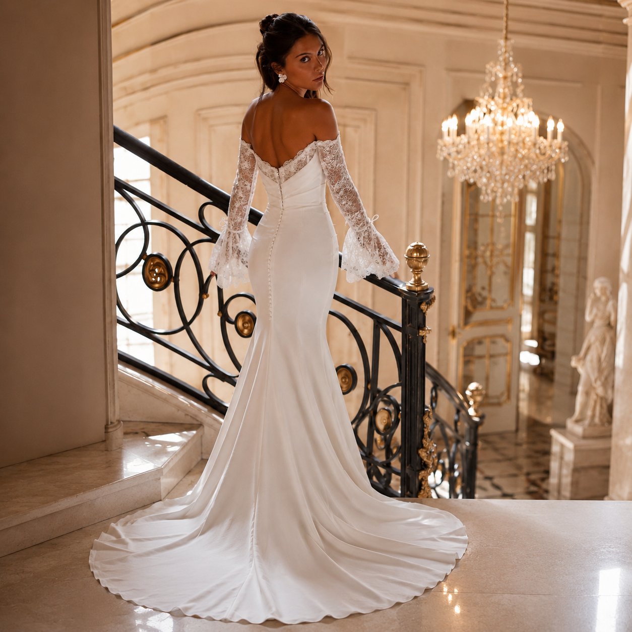 Victoria – Robe de Mariée Sirène Épaules Dénudées