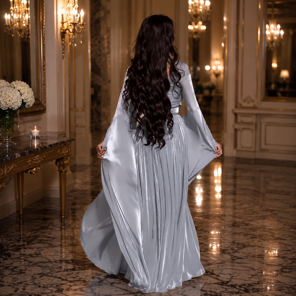Robe de Mariée Bohème Élégante à Cape Intégrée