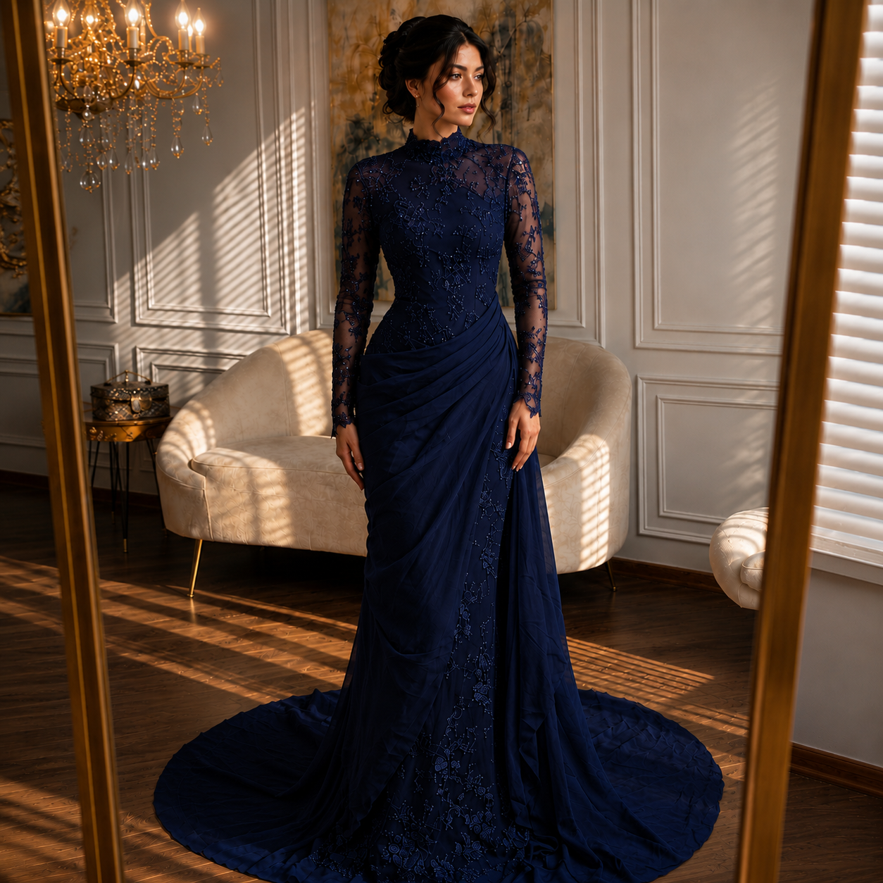 Camélia-Robe de Cérémonie Élégance Royale en Dentelle