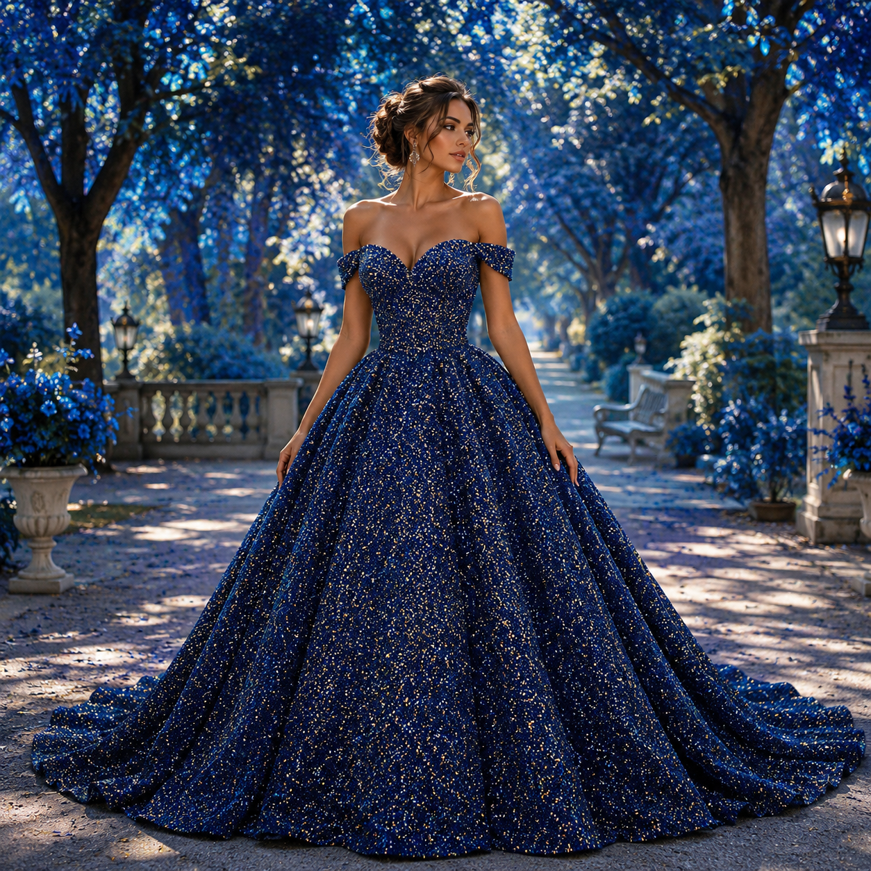 Dubaï-Robe Princesse Pailletée Luxe
