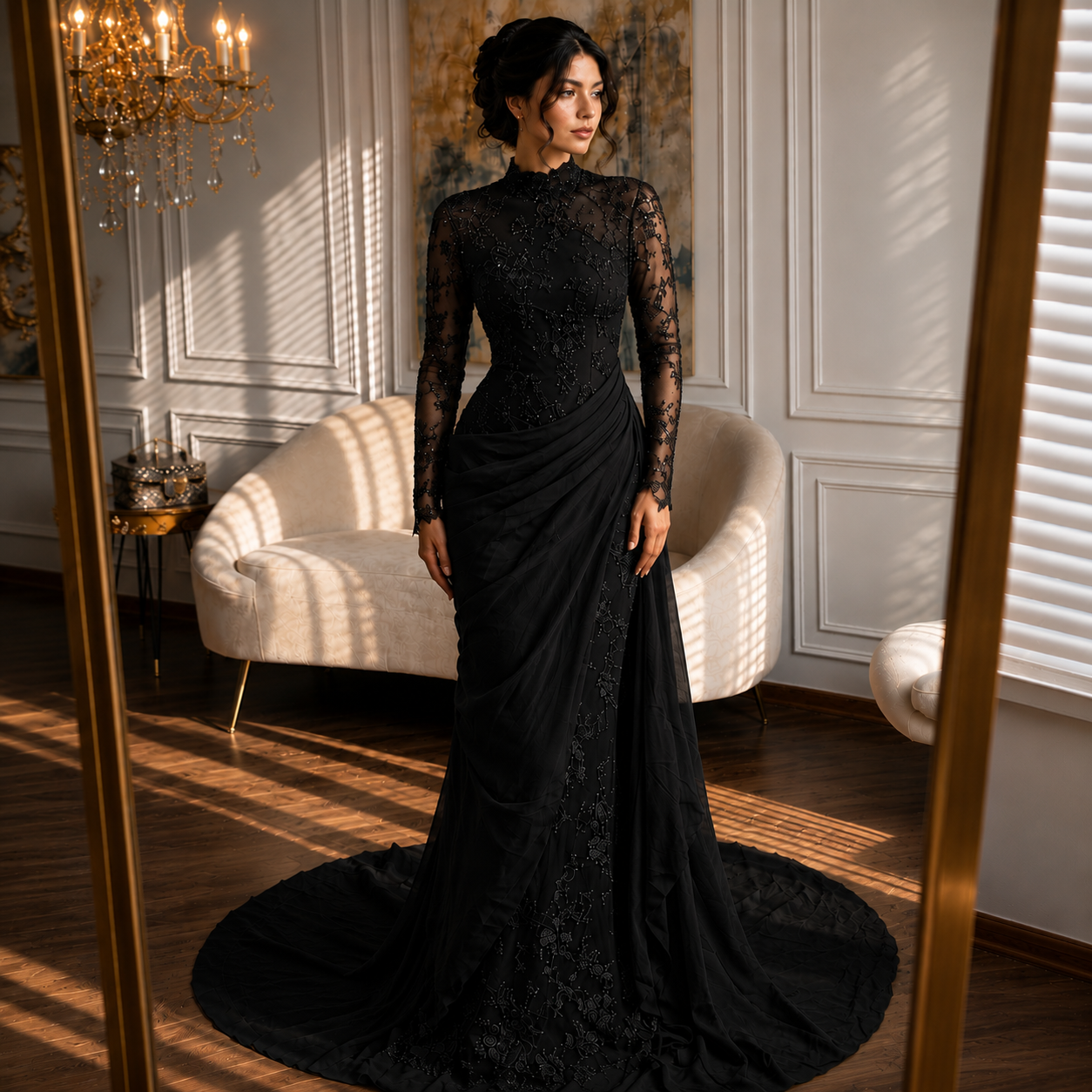 Camélia-Robe de Cérémonie Élégance Royale en Dentelle