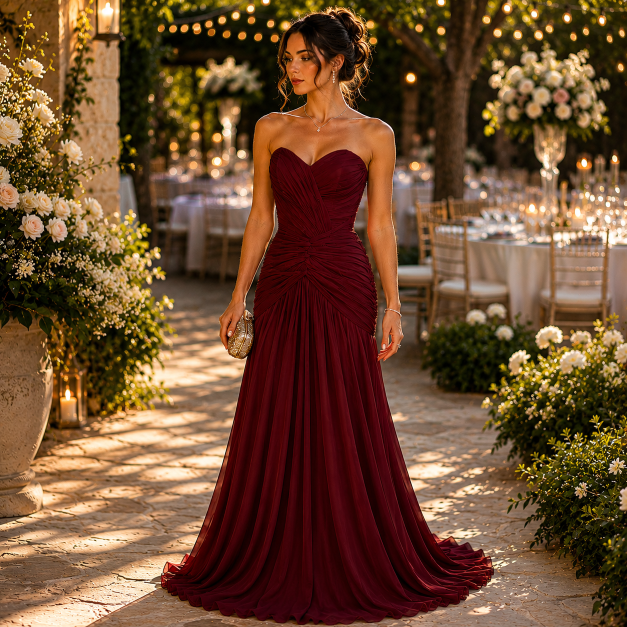 Audrey - Robe de soirée sirène drapée