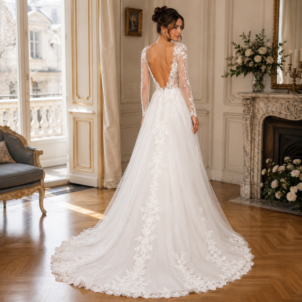 Éléonore – Robe de Mariée Sirène Dos Nu Élégance