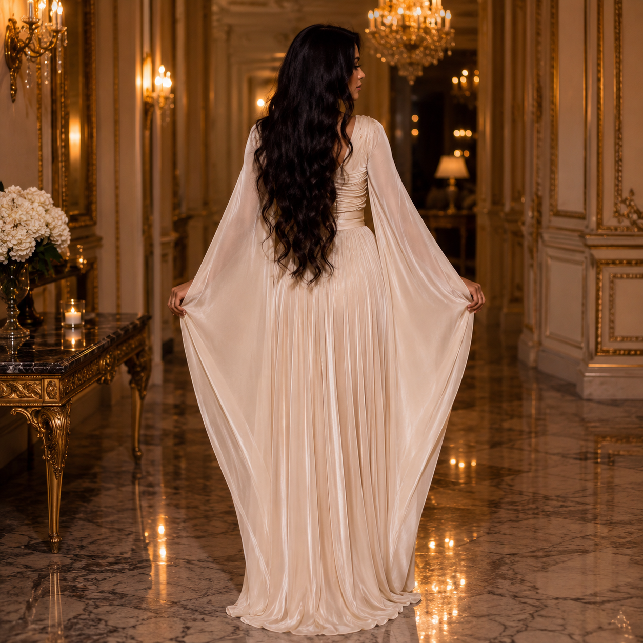 Robe de Mariée Bohème Élégante à Cape Intégrée