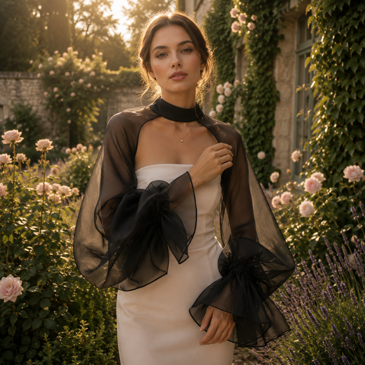Manches de mariée élégantes et bouffantes, couvre-bras à volants, accessoires de fête