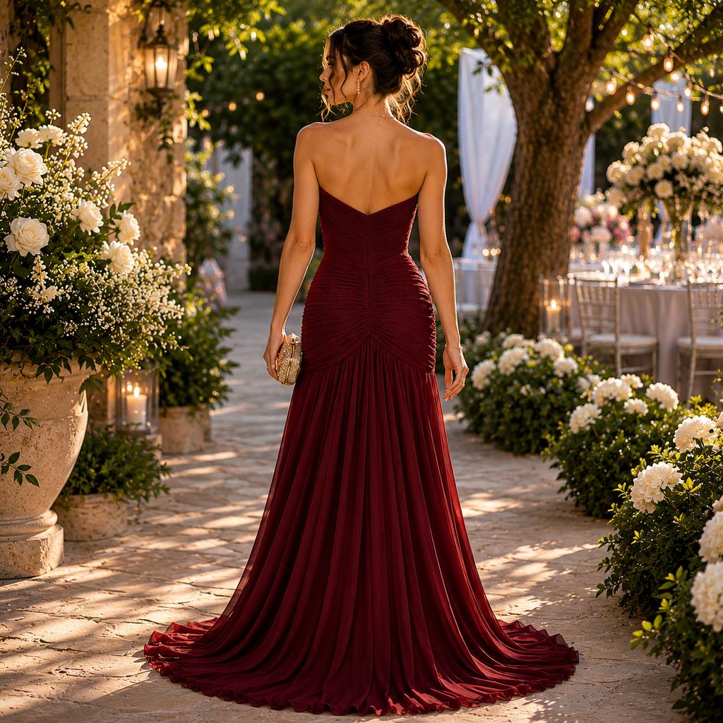 Audrey - Robe de soirée sirène drapée