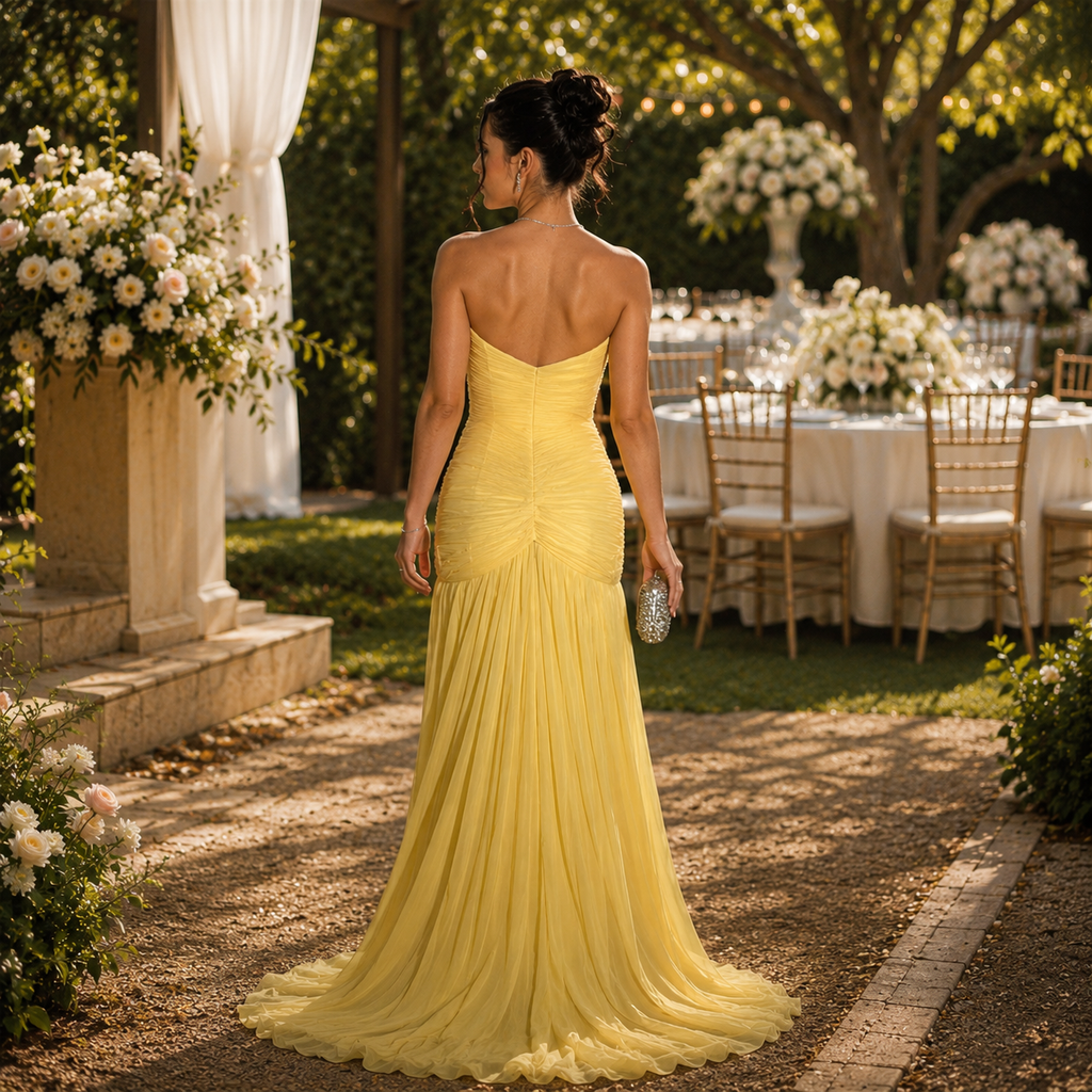 Audrey - Robe de soirée sirène drapée