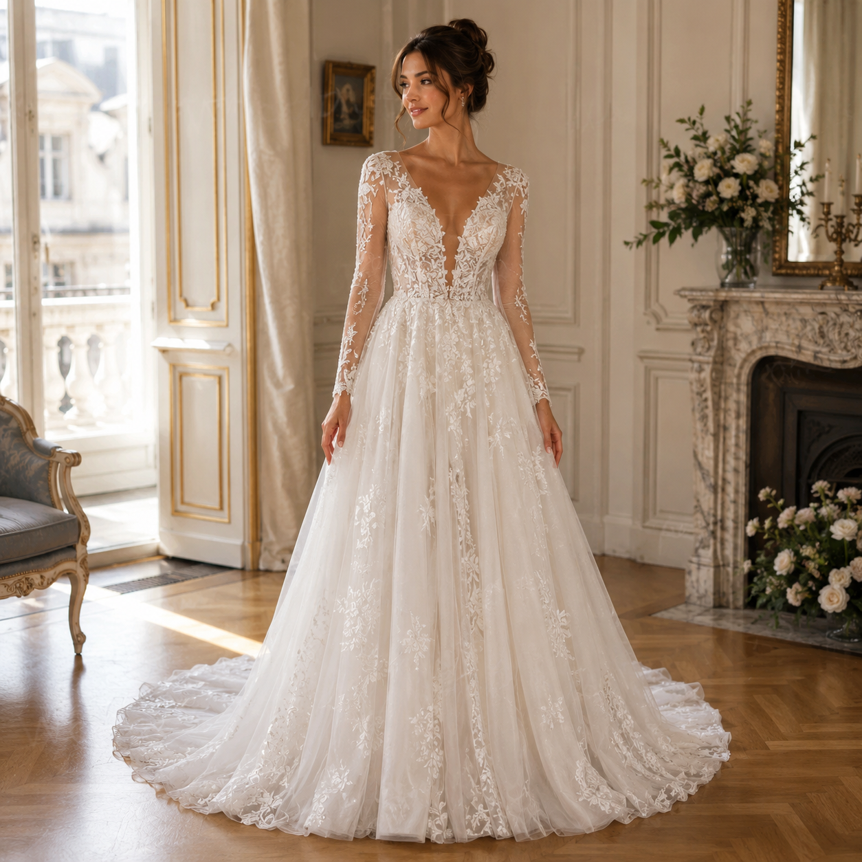 Éline– Robe de Mariée Sirène Dos Nu Élégance
