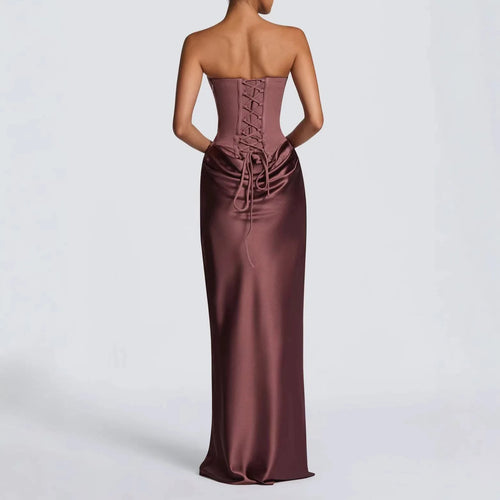 Anna-Robe Sirène Satin Glamour Dos Nu