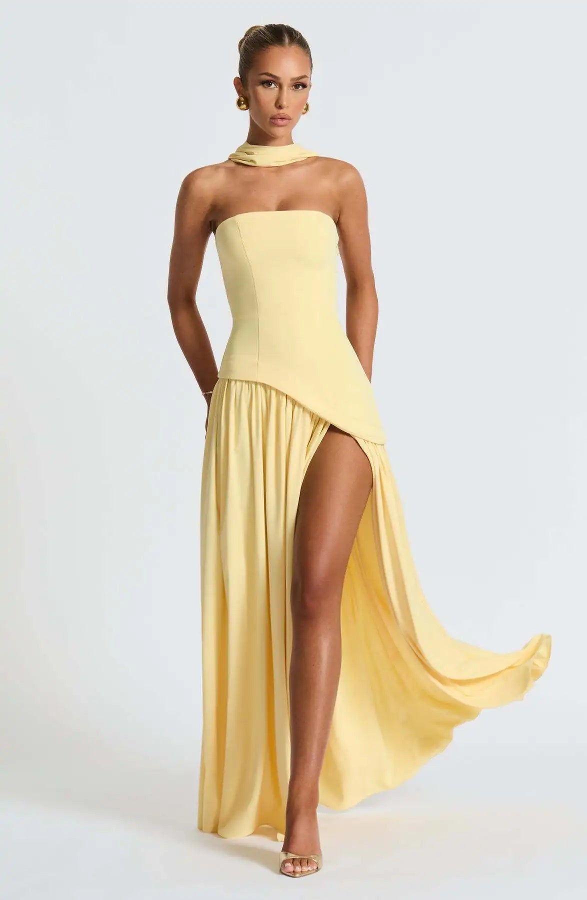 Capri – Robe de cérémonie longue fendue Élégance Riviera