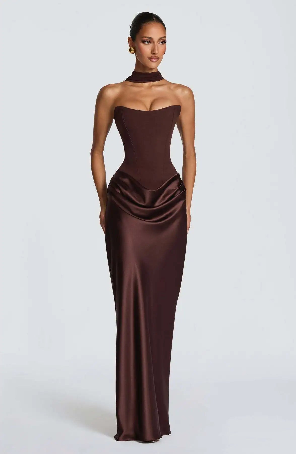 Anna-Robe Sirène Satin Glamour Dos Nu