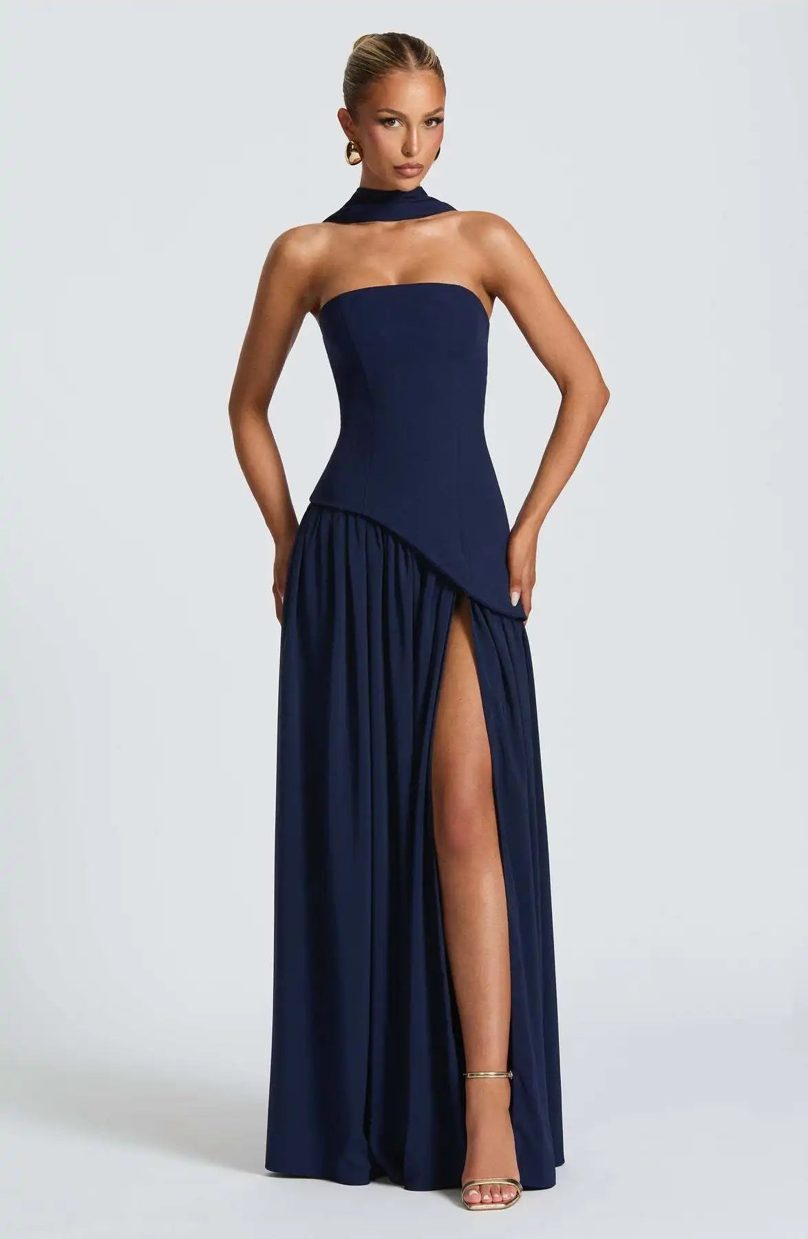 Capri – Robe de cérémonie longue fendue Élégance Riviera