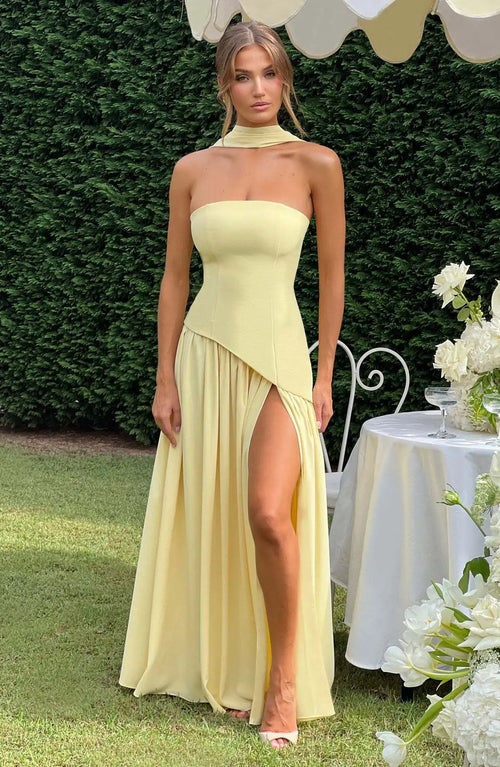 Capri – Robe de cérémonie longue fendue Élégance Riviera