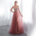 lilly-Robe de Soirée Princesse Rose Poudré Prestige