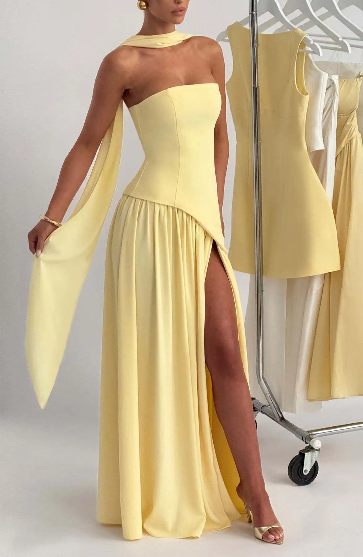Capri – Robe de cérémonie longue fendue Élégance Riviera