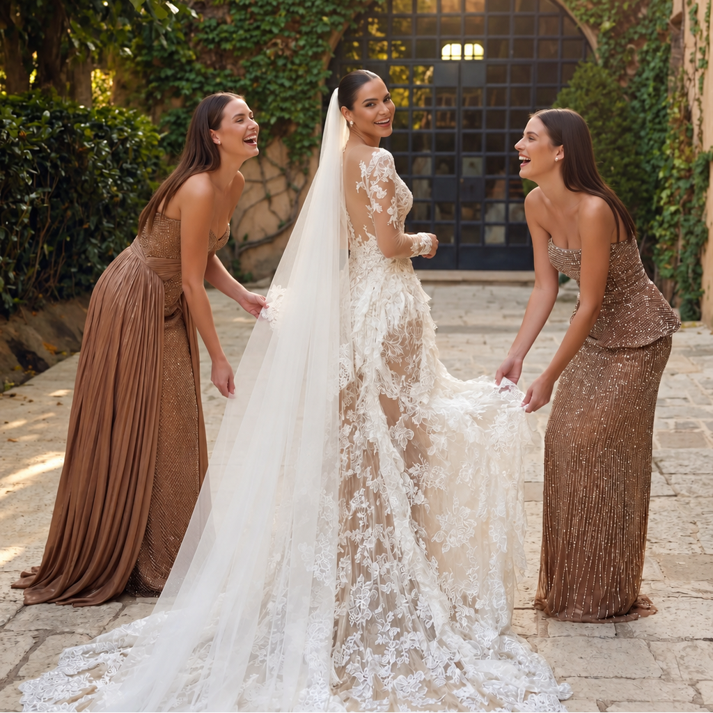 Bohème – Robe de Mariée Sirène Dentelle Luxe & Manches Longues