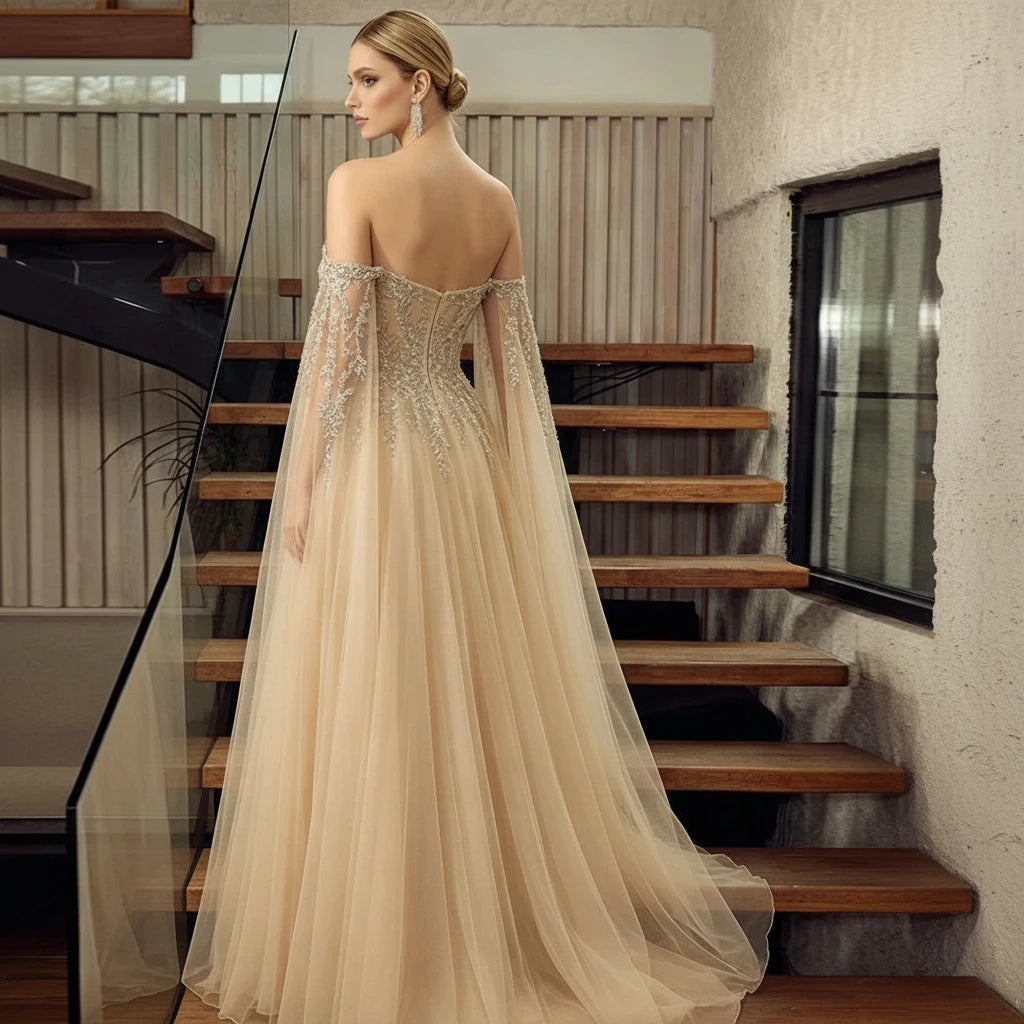 Sophia-Robe de Soirée Princesse Voile de Prestige