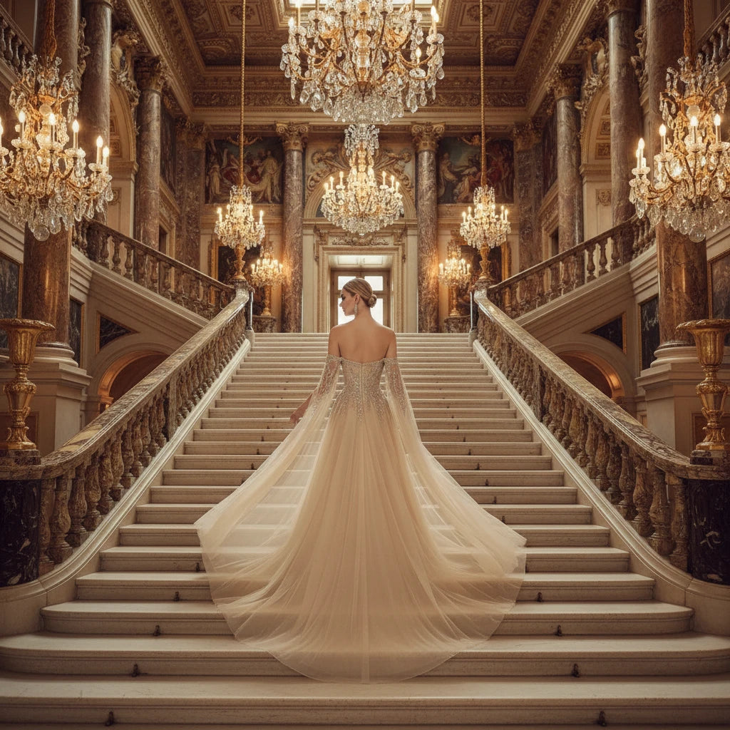 Sophia-Robe de Soirée Princesse Voile de Prestige