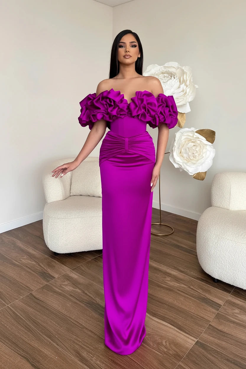 Valentine-Robe Longue Rouge Passion Couture