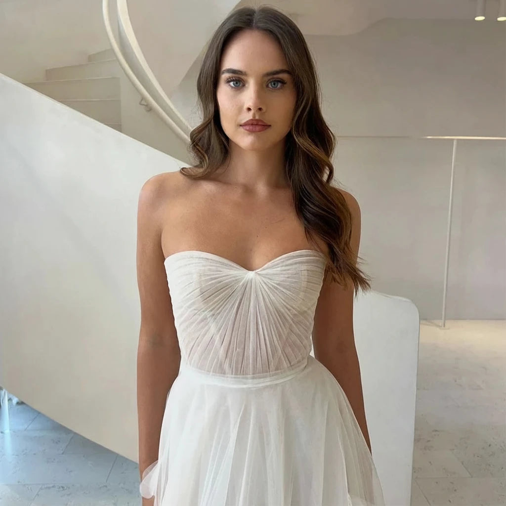 Plume-Robe de Mariée Princesse Tulle Romantique