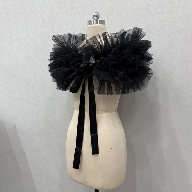 Nuage-Étole Fleurie en Mousseline pour Mariage et Cérémonie