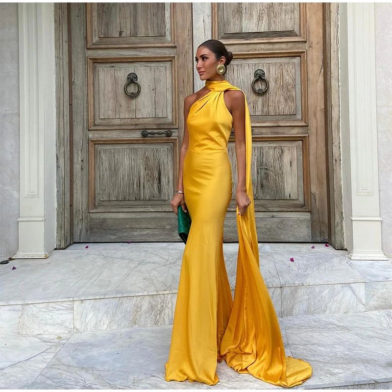 fleura-Robe Longue Satinée Dos Nu Élégance