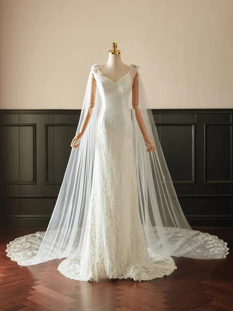 Sissi-Voile de Mariée Cathédrale Dentelle Royale
