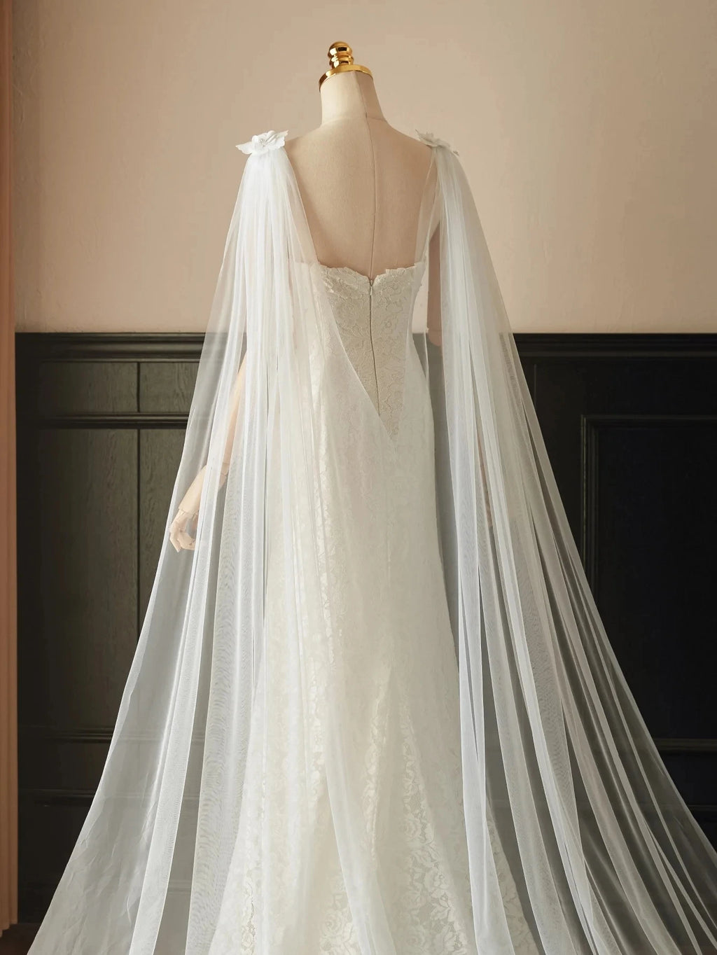 Sissi-Voile de Mariée Cathédrale Dentelle Royale