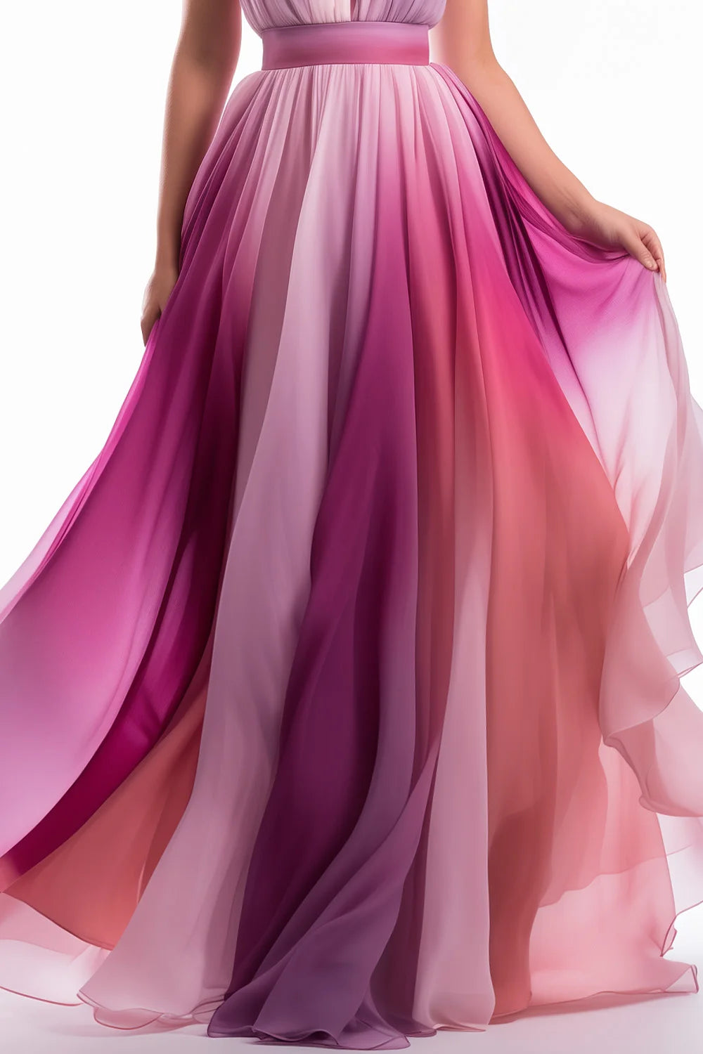 Amélie - Robe de cérémonie longue dégradé rose Élégance Romance