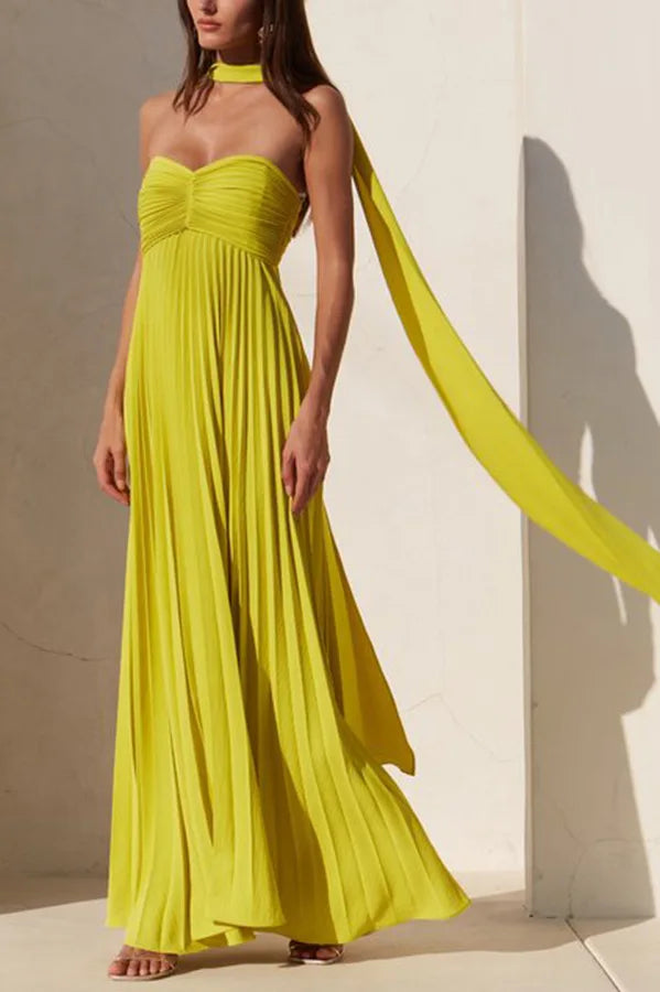 Chloé-Robe Longue Plissée Élégance Cérémonie