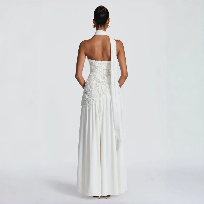 kori-Robe Élégance Royale à Fente en Dentelle