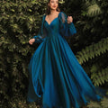 Stella-Robe de Bal Princesse Luxe Émeraude