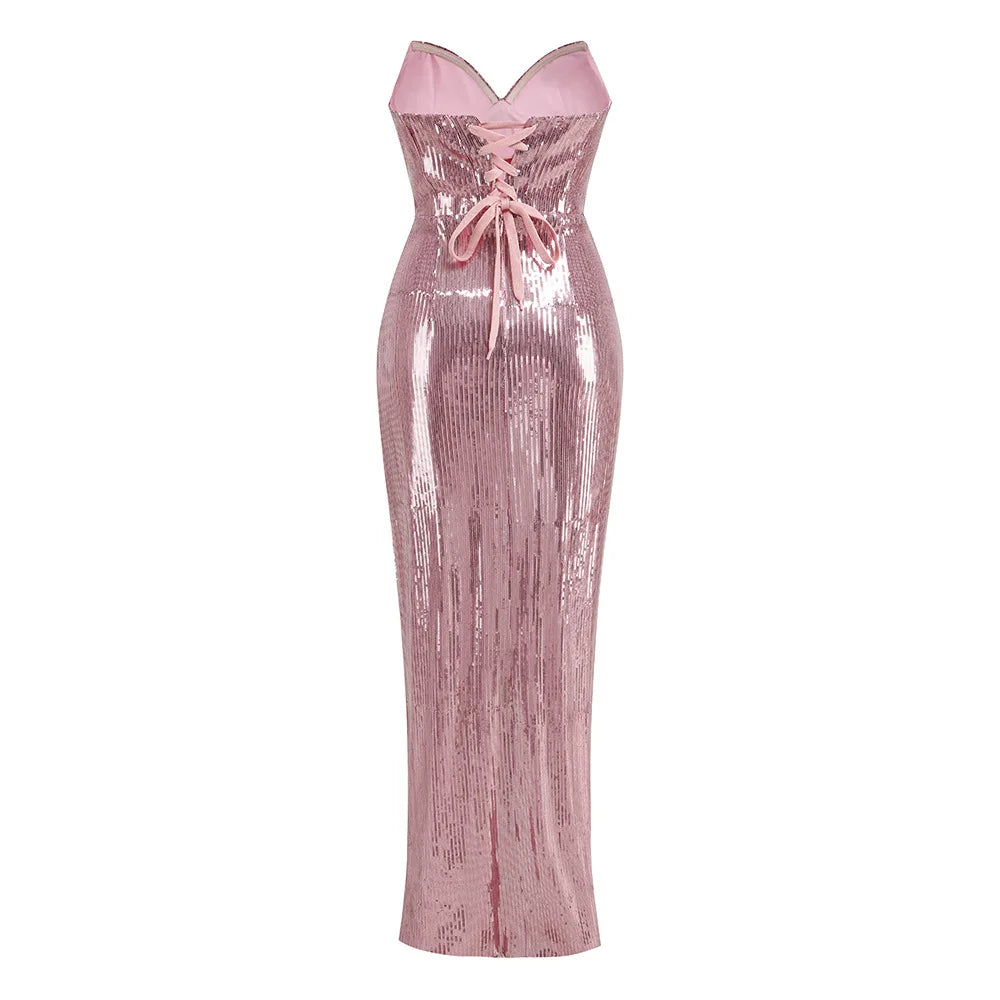 Yllia-Robe Longue Pailletée Glamour