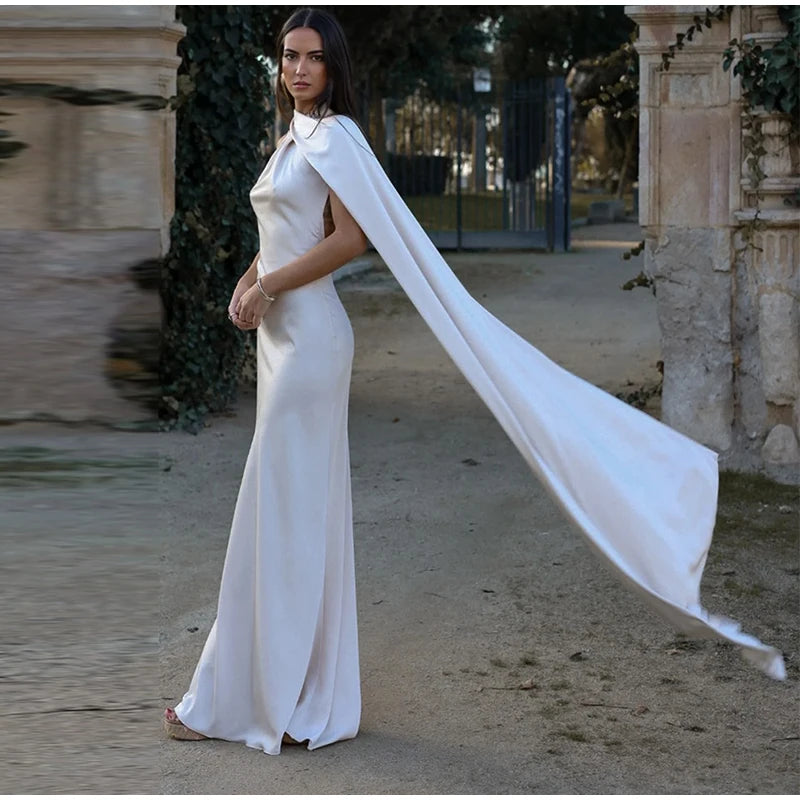 fleura-Robe Longue Satinée Dos Nu Élégance