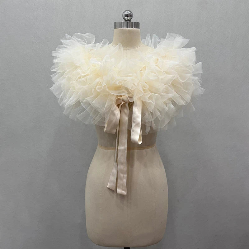 Nuage-Étole Fleurie en Mousseline pour Mariage et Cérémonie