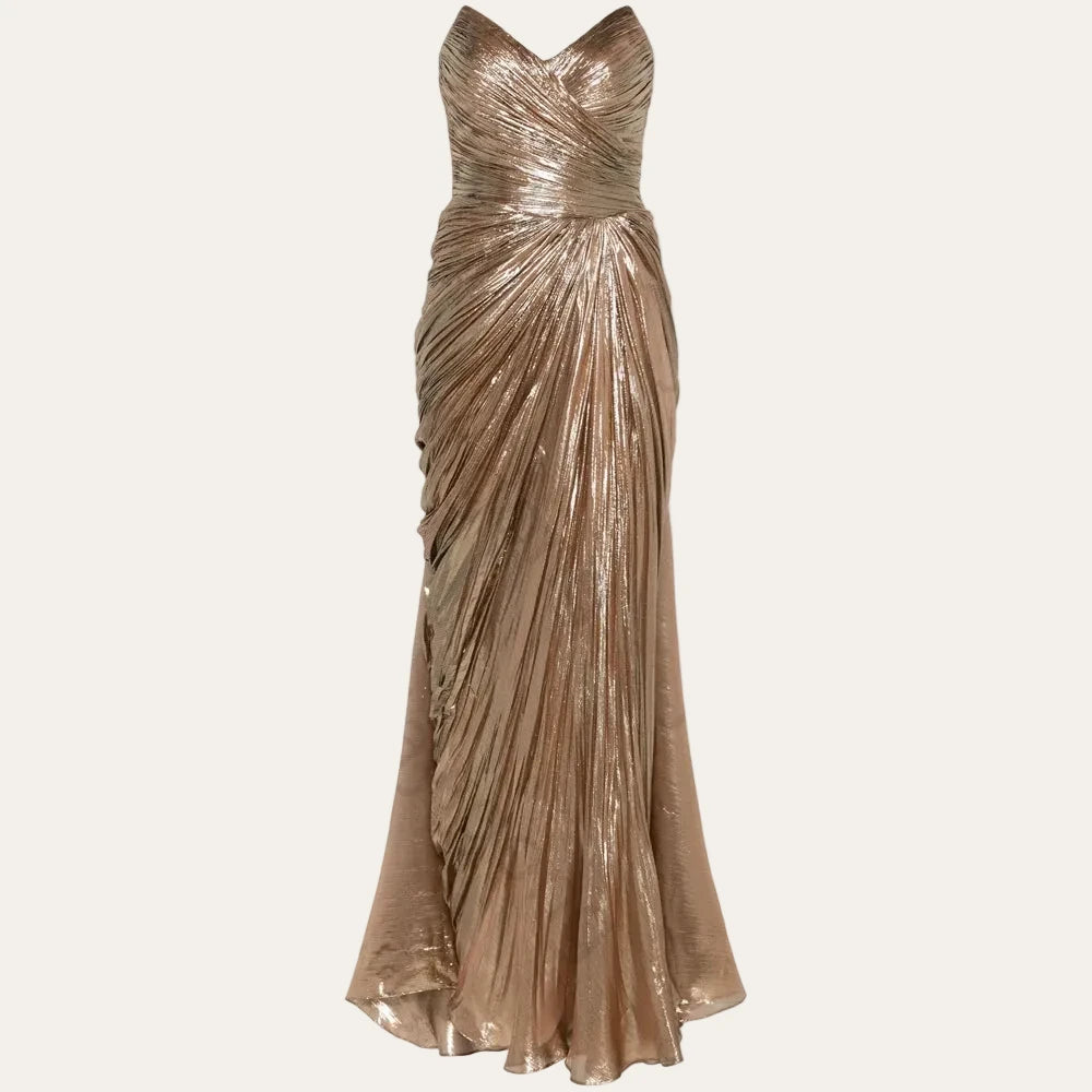 Luxa-Robe de Soirée Sirène Dorée Prestige