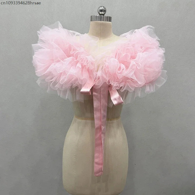 Nuage-Étole Fleurie en Mousseline pour Mariage et Cérémonie
