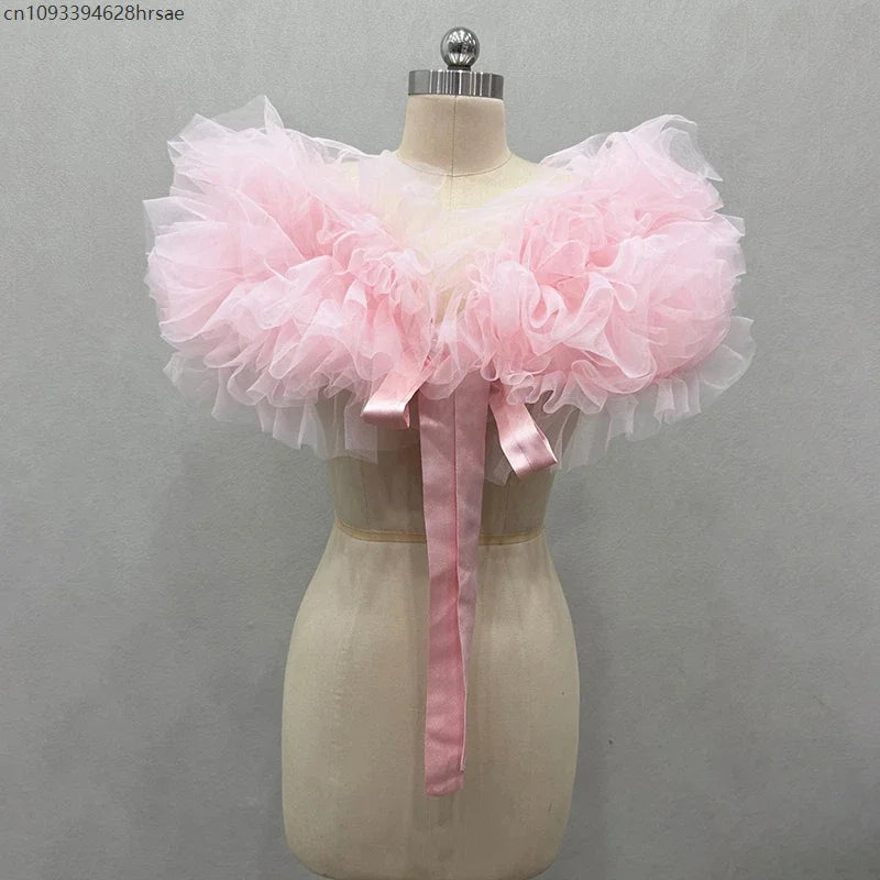 Nuage-Étole Fleurie en Mousseline pour Mariage et Cérémonie