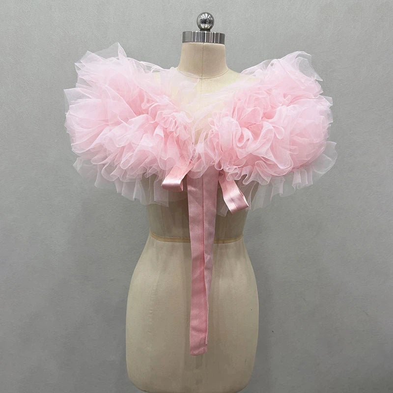 Nuage-Étole Fleurie en Mousseline pour Mariage et Cérémonie