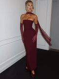 virginie-Robe Longue Élégance Écharpe Intégrée