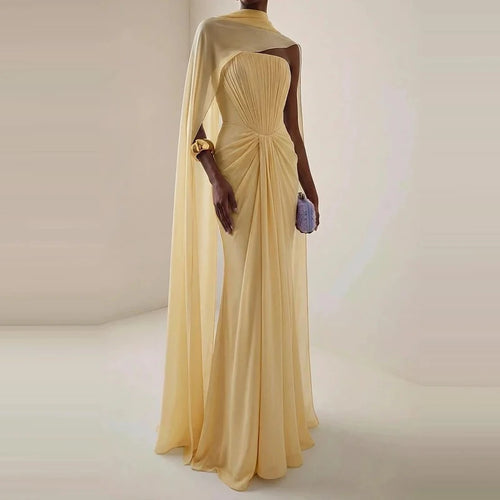 Carry-Robe Longue Drapée Élégance en mousseline froncée