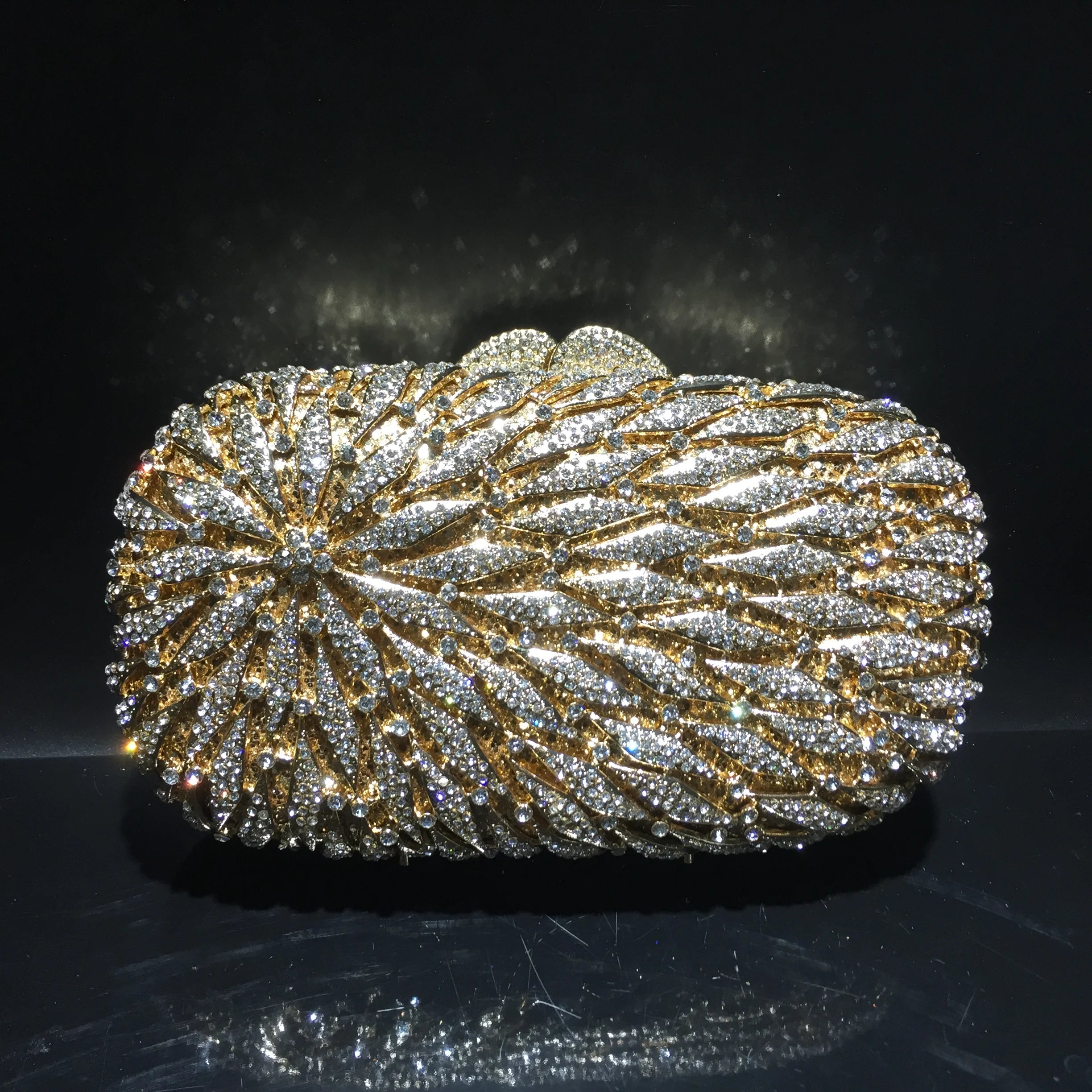 Élise-Pochette de soirée luxueuse en strass dorés