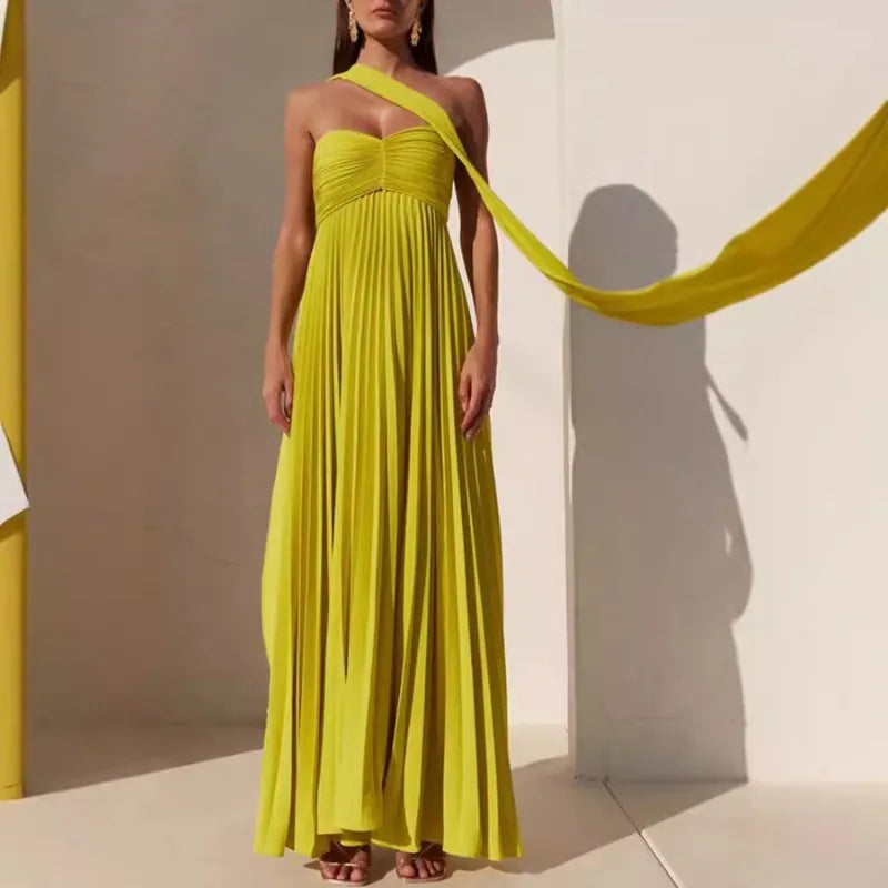 Chloé-Robe Longue Plissée Élégance Cérémonie