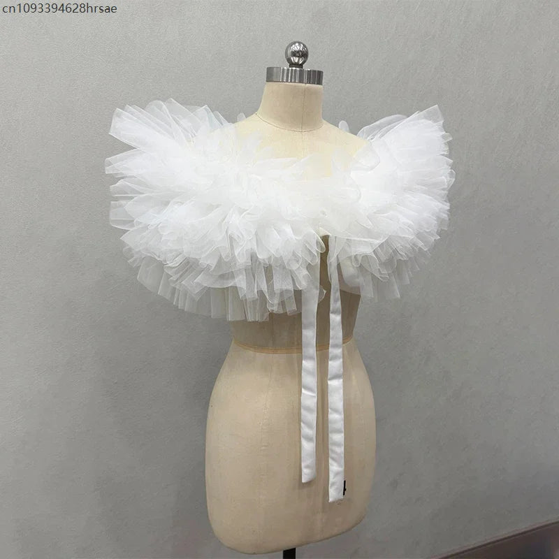 Nuage-Étole Fleurie en Mousseline pour Mariage et Cérémonie
