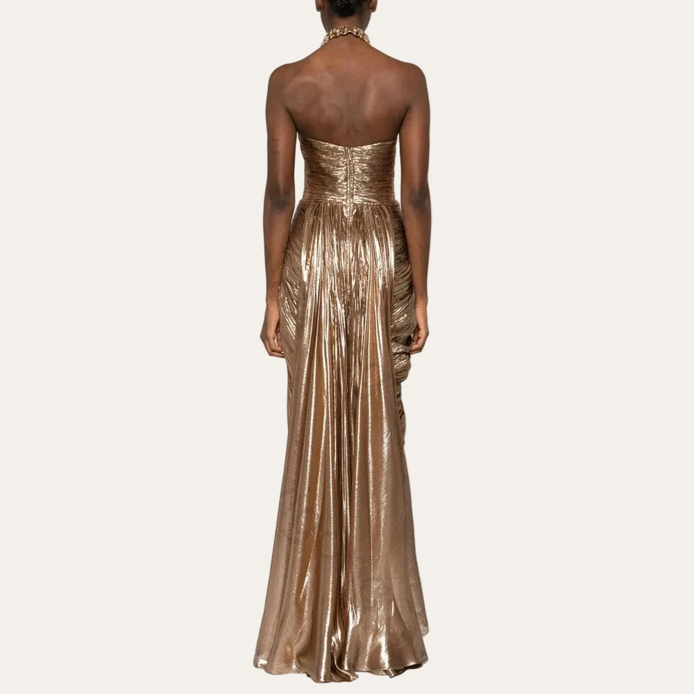 Luxa-Robe de Soirée Sirène Dorée Prestige