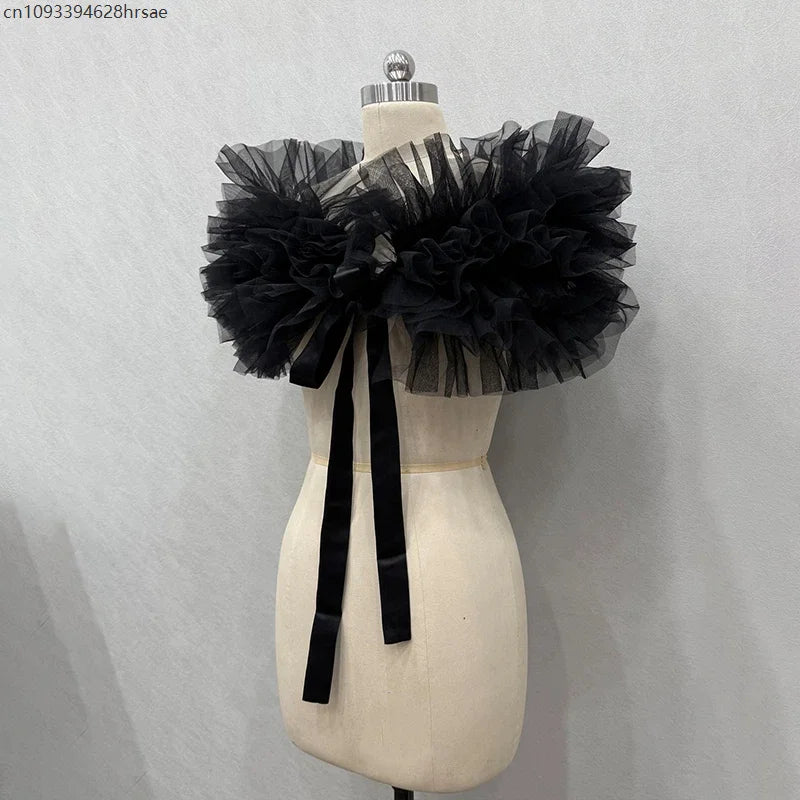 Nuage-Étole Fleurie en Mousseline pour Mariage et Cérémonie