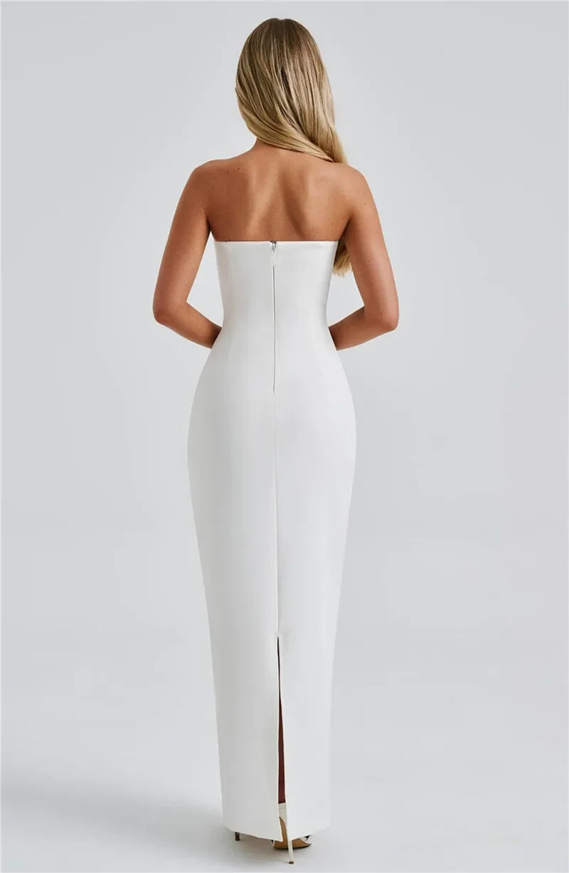 virginie-Robe Longue Élégance Écharpe Intégrée